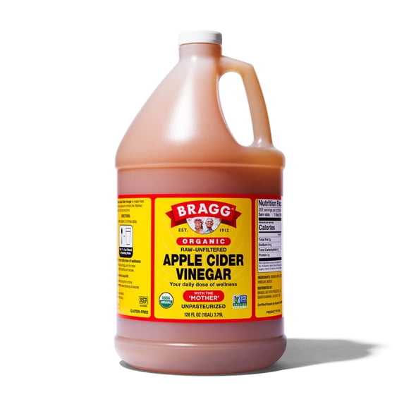 Bragg Organic Apple Cider Vinegar with The Mother, Raw and Unfiltered, 128 fl oz
